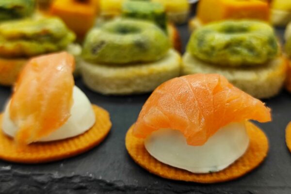 Creme freche con salmone affumicato